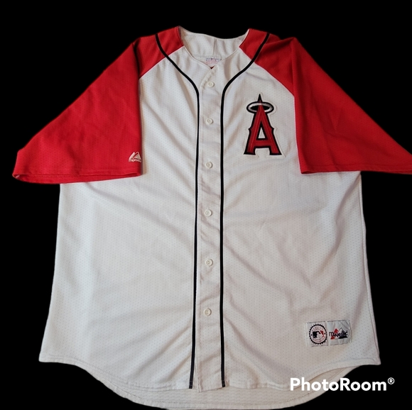 ANAHEIM Los Angeles ANGELS Baseball MAJESTIC Blank Sewn Logo MLB Men's 2XL XXL. - Picture 1 of 11